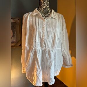 Torrid White Pleated Blouse